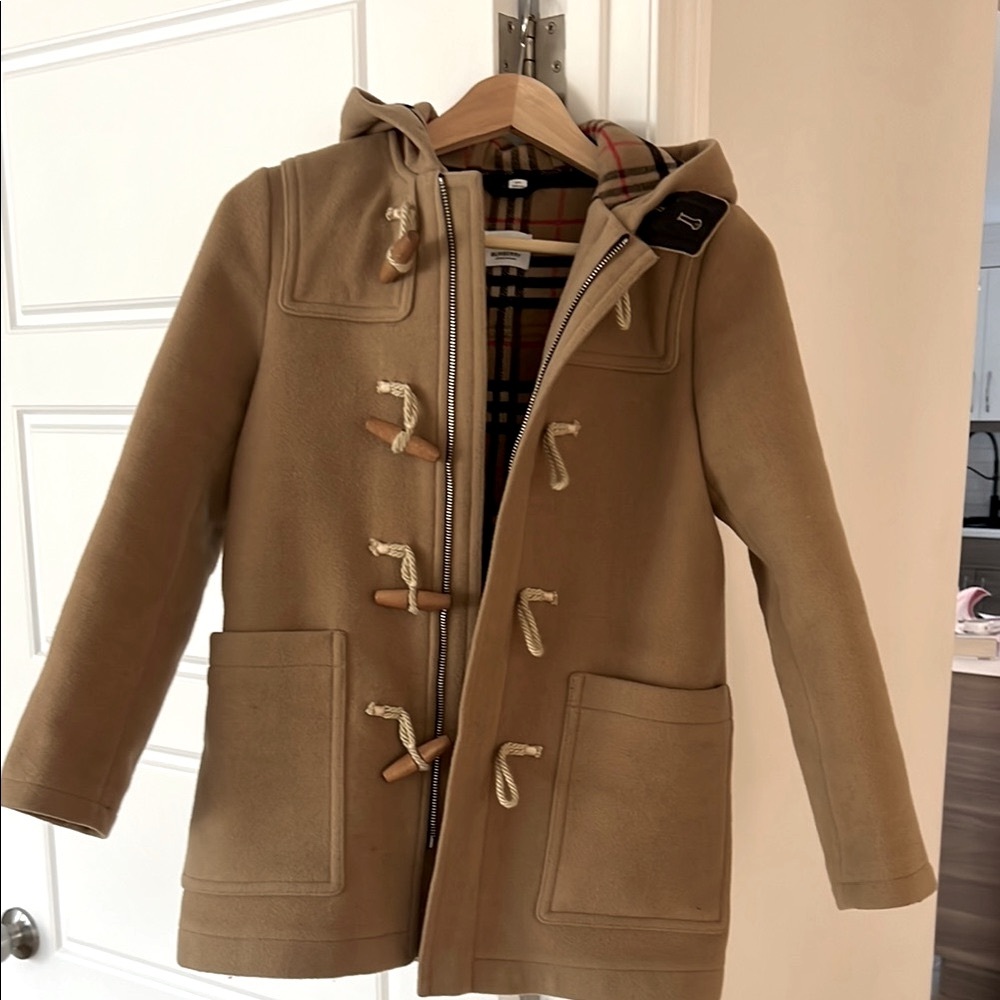 Kids Tan duffel Toggle Coat